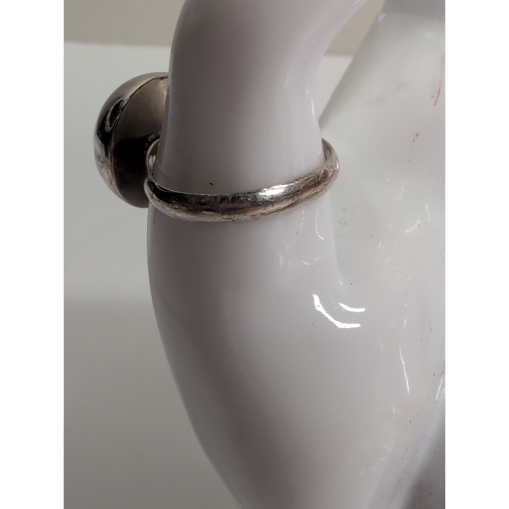 925 STERLING‎ SILVER ROUND DOME CIRCLE BALL RING SIZE 8 - Picture 4 of 5